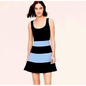 Ann Taylor LOFT Size 4 Color Block A Line Flare Dress Career Cocktail .